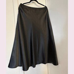 Gilani Lined Black Satin Skirt